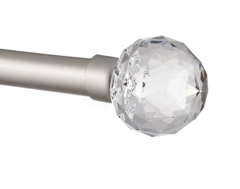 One Allium Way Amabel Crystal Ball Single Curtain Rod